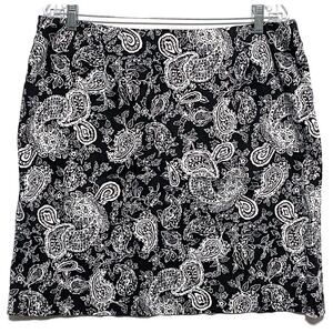 VTG Ralph Lauren Paisley A Line Mini Skirt 16 Career Dark Romantic Whimsigoth